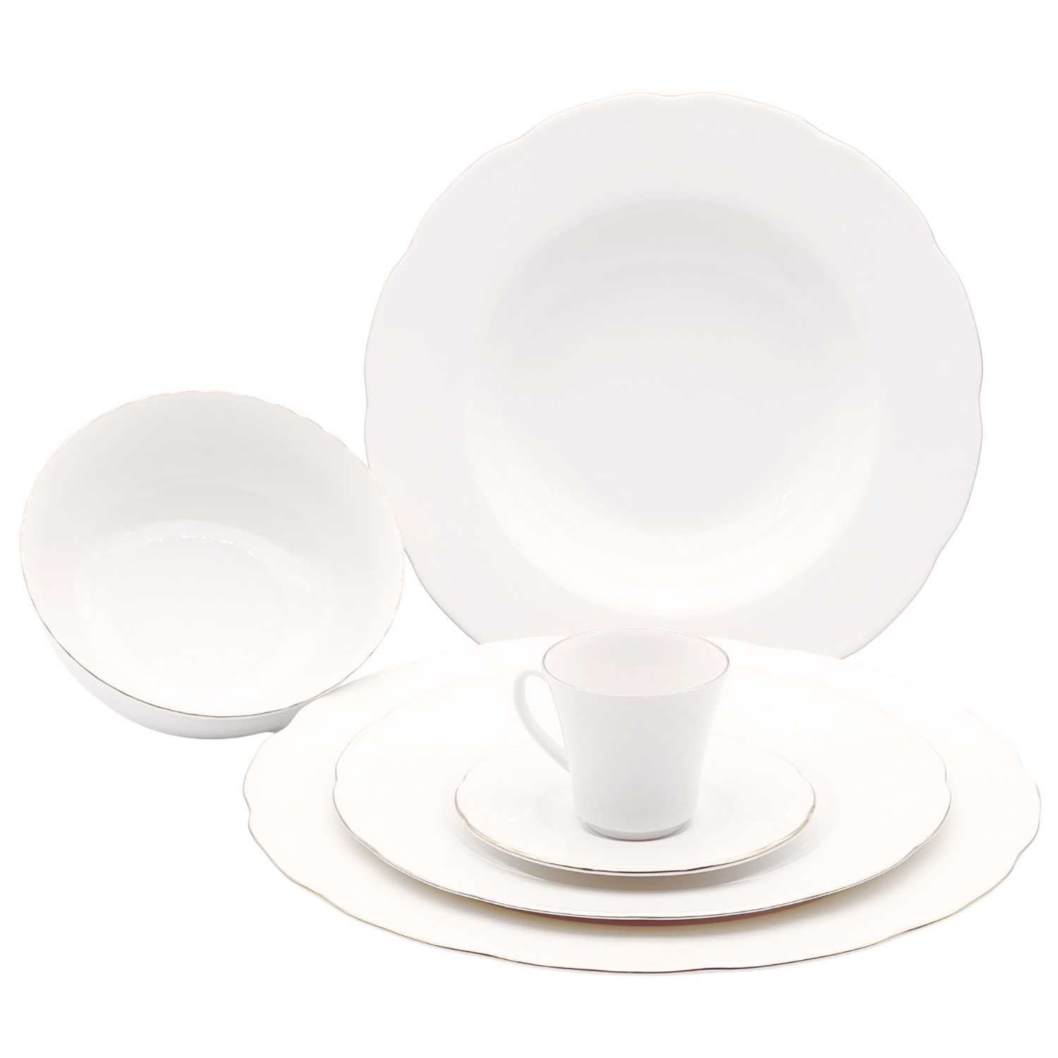 Geschirr leihen Berlin Hochzeit, Firmenfeier, Geburtstag - Geschirrverleih - Lasate - Geschirr Creme Gold Set