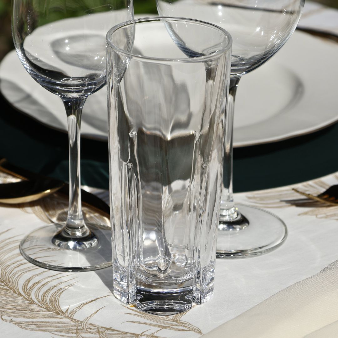 Gläser mieten Berlin Hochzeit, Firmenfeier, Geburtstag - Gläserverleih - Lasate - Wasserglas Longdrinkglas Transparent mieten