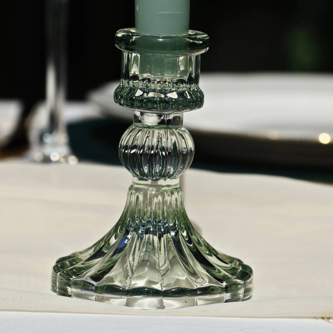 Kerzenhalter Glas Klassisch Grün mieten Lasate - dein Event- / Geschirrverleih in Berlin und Brandenburg