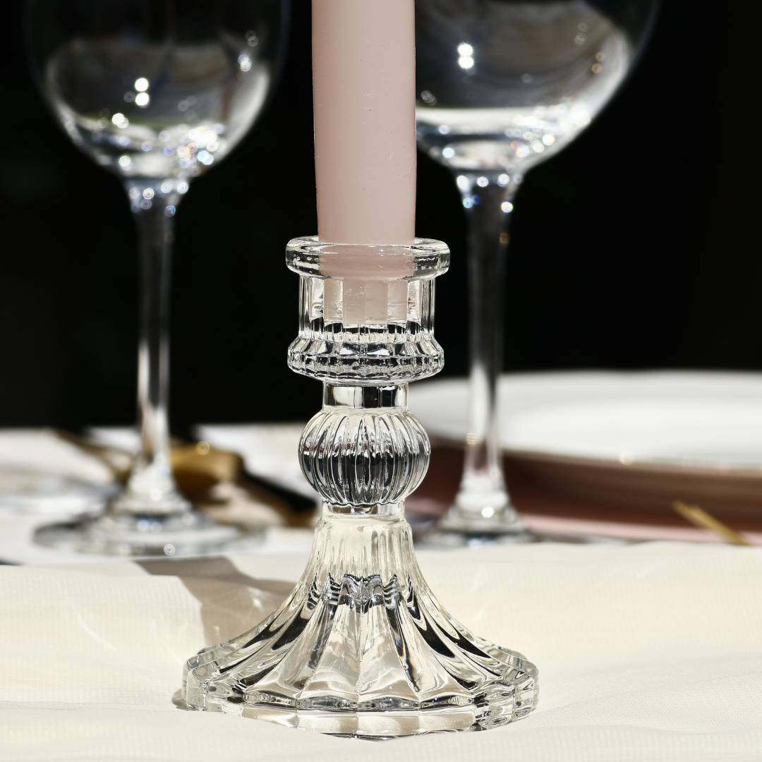 Kerzenhalter Glas Klassisch Transparent mieten Lasate - dein Event- / Geschirrverleih in Berlin und Brandenburg