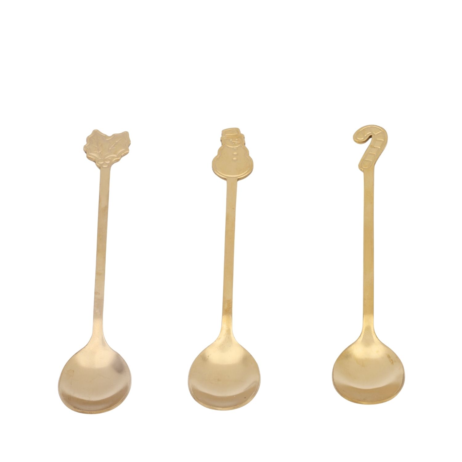 Besteck mieten Berlin Hochzeit, Firmenfeier, Geburtstag - Eventdekoverleih - Lasate -Weihnachtslöffel Gold Matt mieten