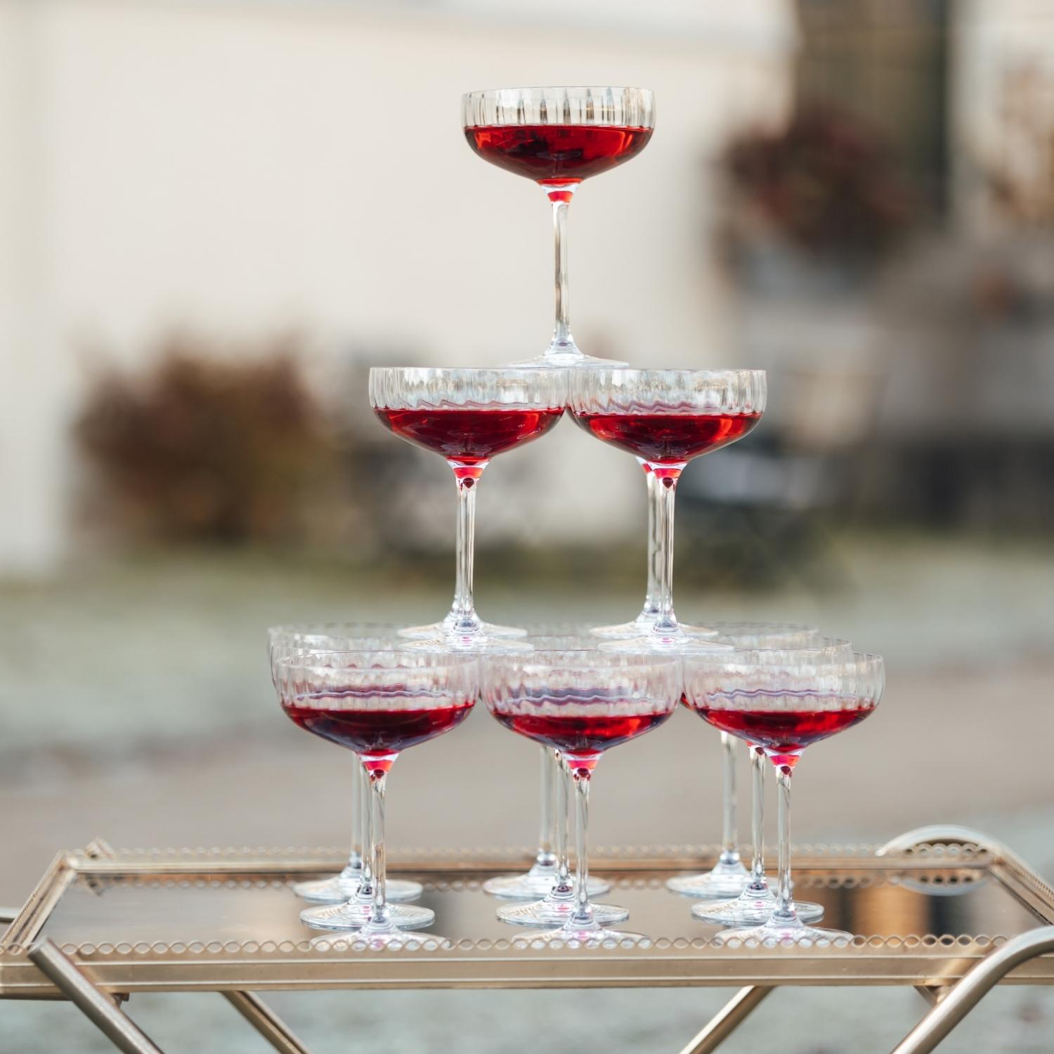 Glas mieten Berlin Hochzeit, Weihnachtsfeier, Geburtstag- Gläserverleih - Lasate - Champagnerpyramide mieten